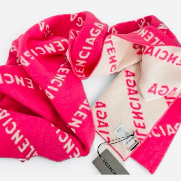 Balenciaga Pink and Cream Shawl/Scarf Authentic - Picture 1 of 10